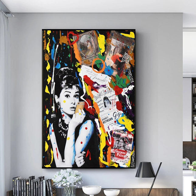 ChandelierDecor - Audrey Hepburn Canvas Wall Art: Classic Decor for Any Space