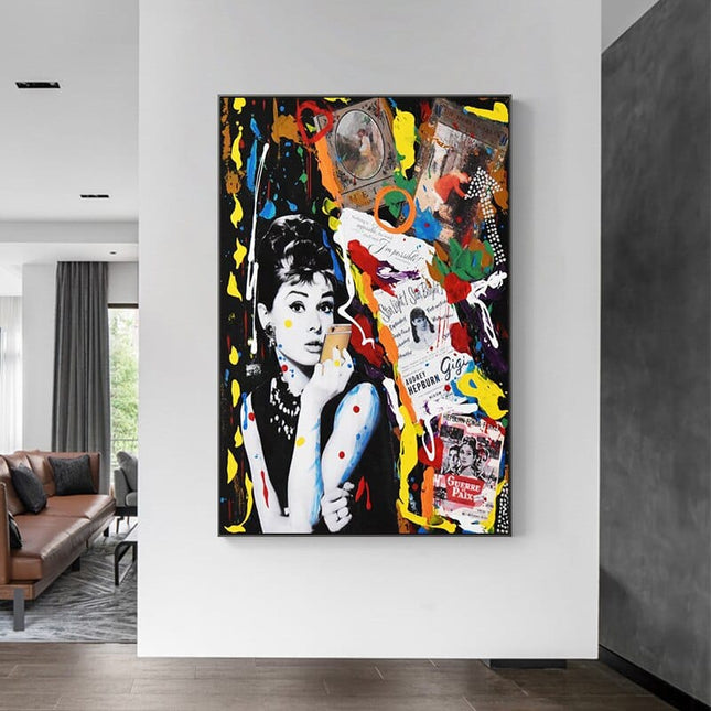 ChandelierDecor - Audrey Hepburn Canvas Wall Art: Classic Decor for Any Space