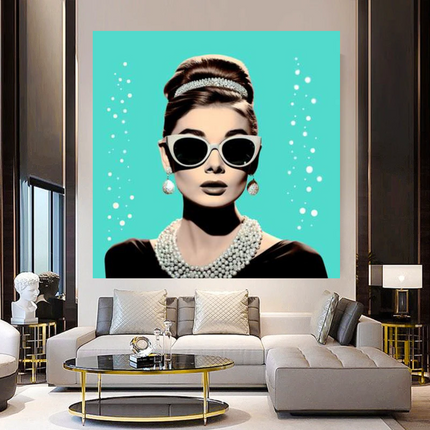 ChandelierDecor - Audrey Hepburn Canvas Wall Art - Elegant Home Decor Perfect for Any Room Dcor