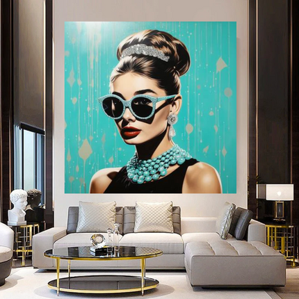 ChandelierDecor - Audrey Hepburn Canvas Wall Art - Elegant Home Decor Piece with Timeless Charm