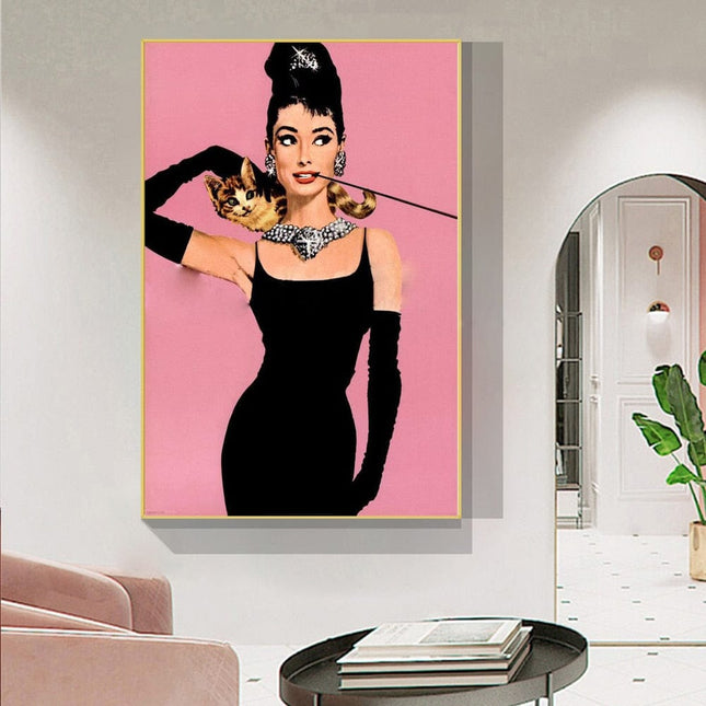 ChandelierDecor - Audrey Hepburn Canvas Wall Art: Elegant & Timeless