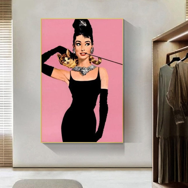 ChandelierDecor - Audrey Hepburn Canvas Wall Art: Elegant & Timeless