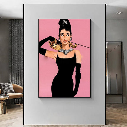 ChandelierDecor - Audrey Hepburn Canvas Wall Art: Elegant & Timeless