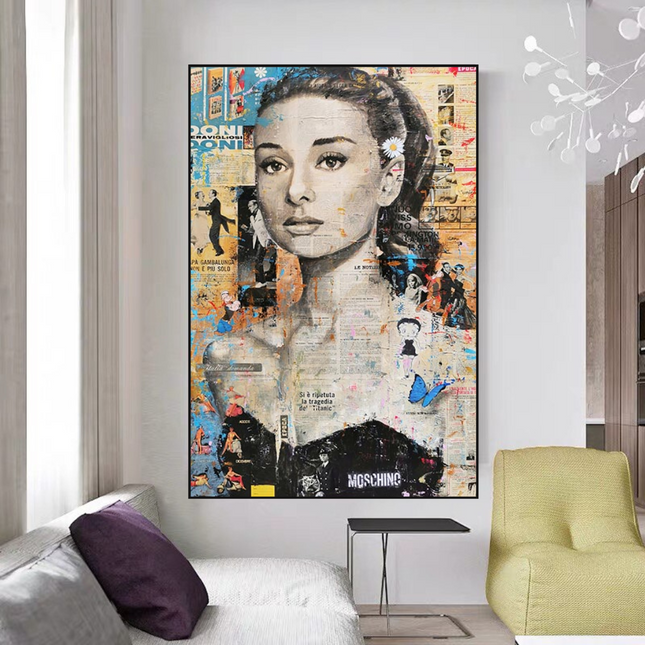 ChandelierDecor - Audrey Hepburn Canvas Wall Art: Elevate Your Space