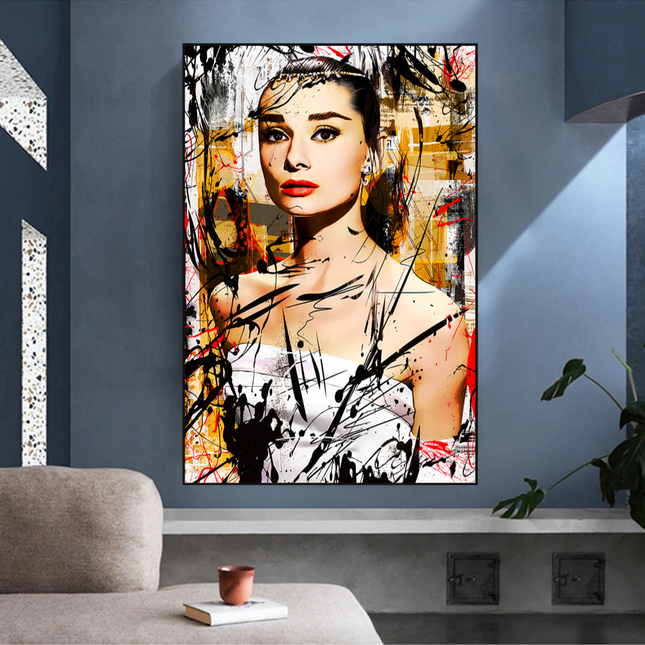 ChandelierDecor - Audrey Hepburn Canvas Wall Art: Exquisite Style and Elegance