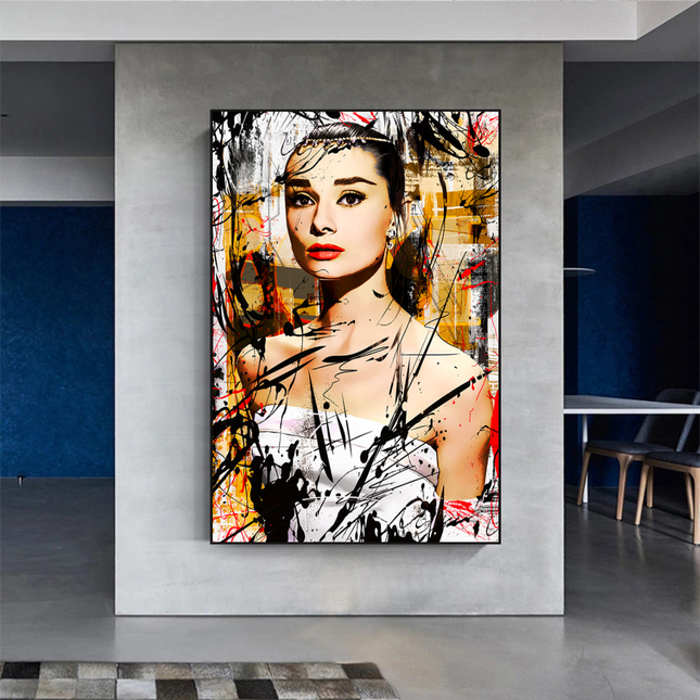 ChandelierDecor - Audrey Hepburn Canvas Wall Art: Exquisite Style and Elegance