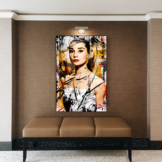 ChandelierDecor - Audrey Hepburn Canvas Wall Art: Exquisite Style and Elegance