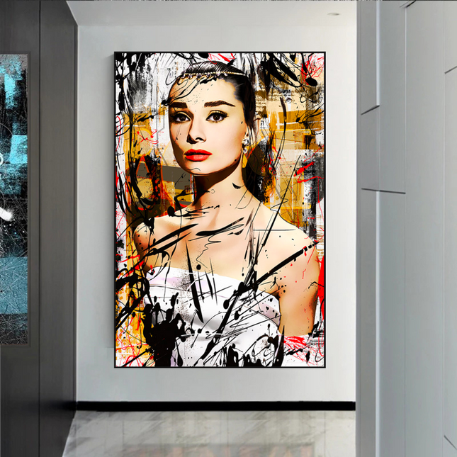 ChandelierDecor - Audrey Hepburn Canvas Wall Art: Exquisite Style and Elegance