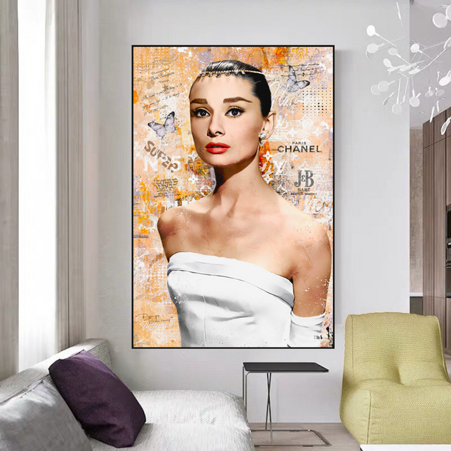 ChandelierDecor - Audrey Hepburn Canvas Wall Art - Exquisite & Timeless
