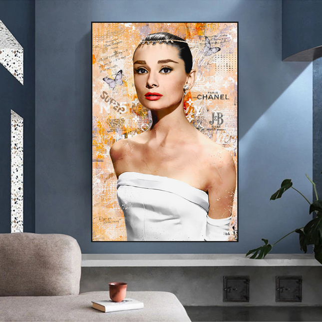 ChandelierDecor - Audrey Hepburn Canvas Wall Art - Exquisite & Timeless