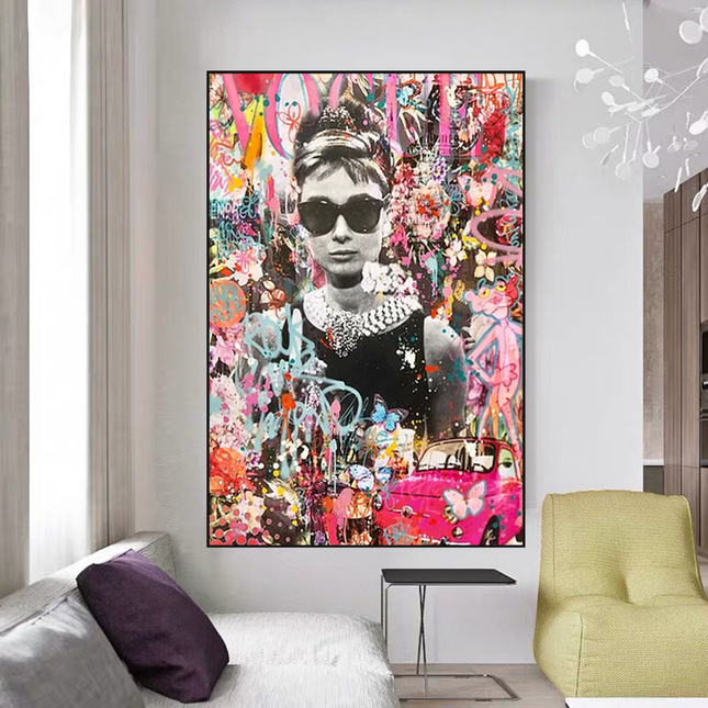 ChandelierDecor - Audrey Hepburn Canvas Wall Art - Exquisite and Timeless