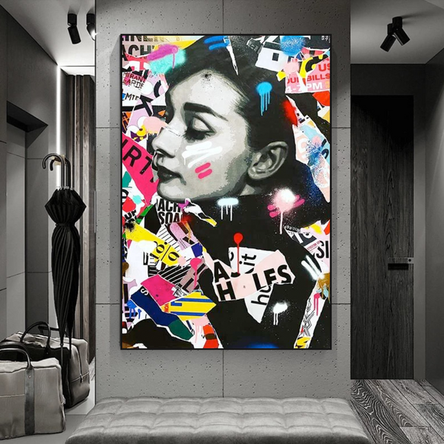 ChandelierDecor - Audrey Hepburn Canvas Wall Art: Timeless Elegance