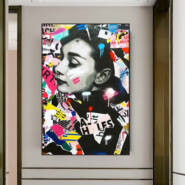 ChandelierDecor - Audrey Hepburn Canvas Wall Art: Timeless Elegance