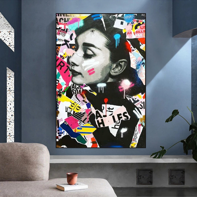 ChandelierDecor - Audrey Hepburn Canvas Wall Art: Timeless Elegance