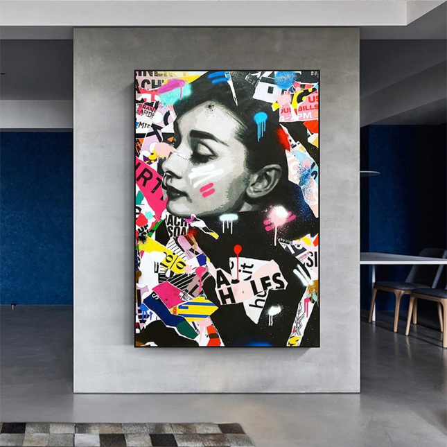 ChandelierDecor - Audrey Hepburn Canvas Wall Art: Timeless Elegance