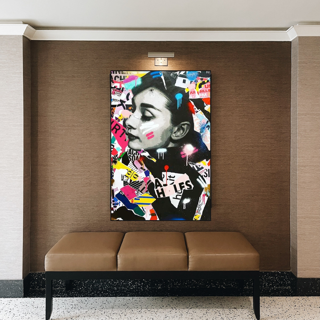 ChandelierDecor - Audrey Hepburn Canvas Wall Art: Timeless Elegance