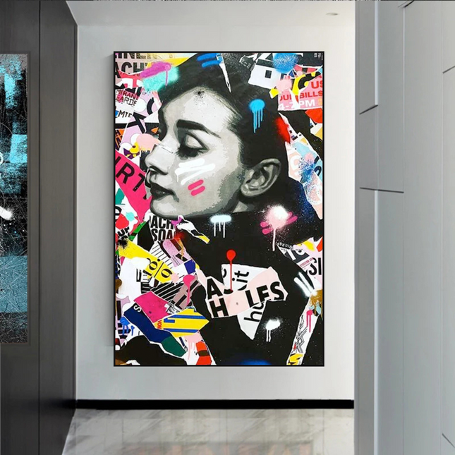 ChandelierDecor - Audrey Hepburn Canvas Wall Art: Timeless Elegance