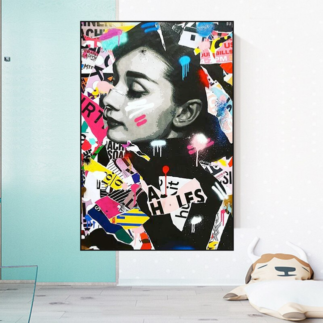 ChandelierDecor - Audrey Hepburn Canvas Wall Art: Timeless Elegance
