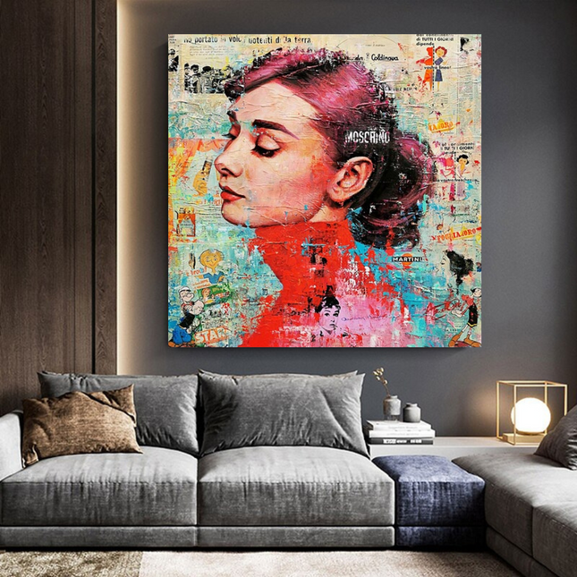 ChandelierDecor - Audrey Hepburn Canvas Wall Art: Unique and Captivating