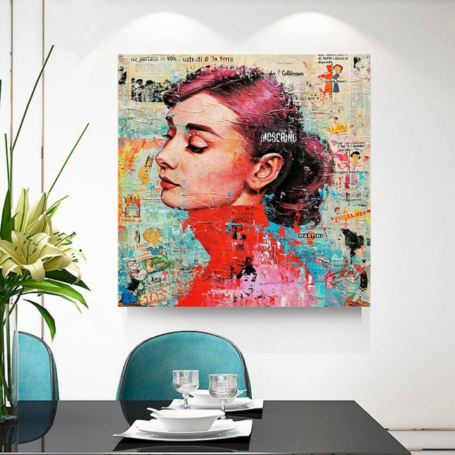 ChandelierDecor - Audrey Hepburn Canvas Wall Art: Unique and Captivating