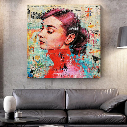 ChandelierDecor - Audrey Hepburn Canvas Wall Art: Unique and Captivating