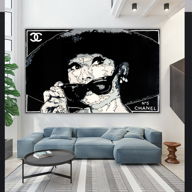 ChandelierDecor - Audrey Hepburn Chanel ‚Äì Alec Canvas Wall Art