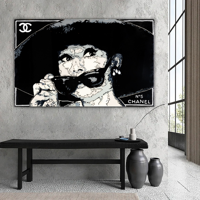 ChandelierDecor - Audrey Hepburn Chanel ‚Äì Alec Canvas Wall Art