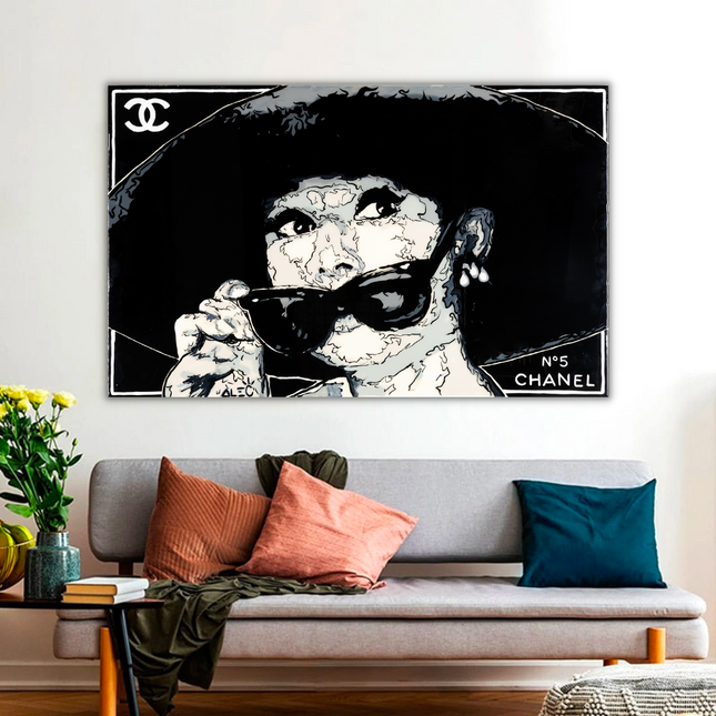 ChandelierDecor - Audrey Hepburn Chanel ‚Äì Alec Canvas Wall Art