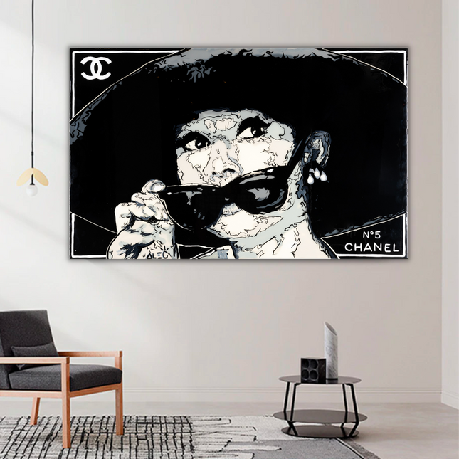 ChandelierDecor - Audrey Hepburn Chanel ‚Äì Alec Canvas Wall Art
