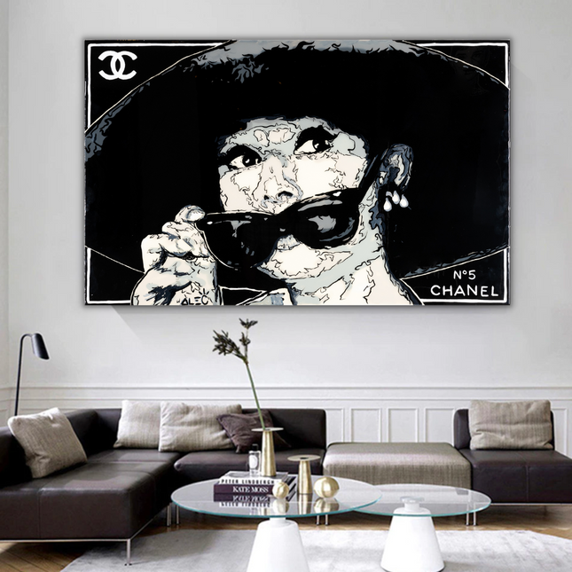 ChandelierDecor - Audrey Hepburn Chanel ‚Äì Alec Canvas Wall Art