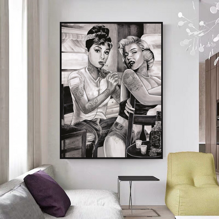ChandelierDecor - Audrey and Marilyn Canvas Wall Art: Elegant and Timeless