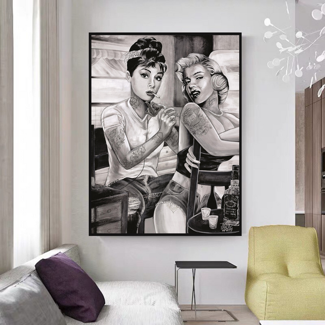ChandelierDecor - Audrey and Marilyn Canvas Wall Art: Elegant and Timeless