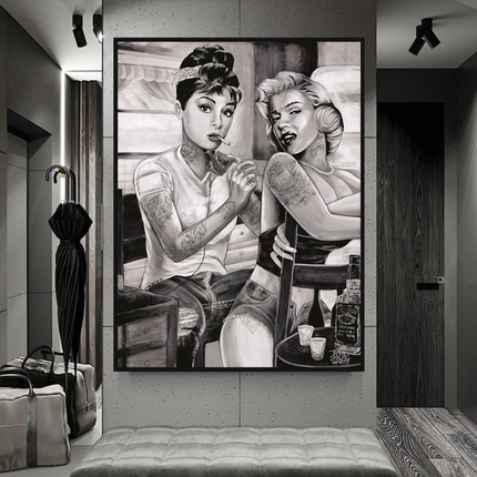 ChandelierDecor - Audrey and Marilyn Canvas Wall Art: Elegant and Timeless