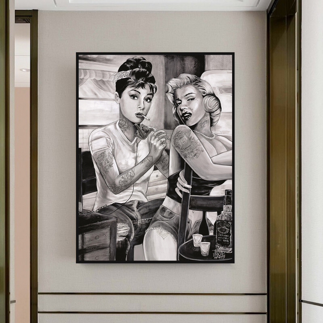 ChandelierDecor - Audrey and Marilyn Canvas Wall Art: Elegant and Timeless