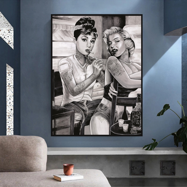 ChandelierDecor - Audrey and Marilyn Canvas Wall Art: Elegant and Timeless