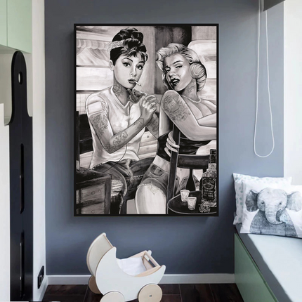 ChandelierDecor - Audrey and Marilyn Canvas Wall Art: Elegant and Timeless