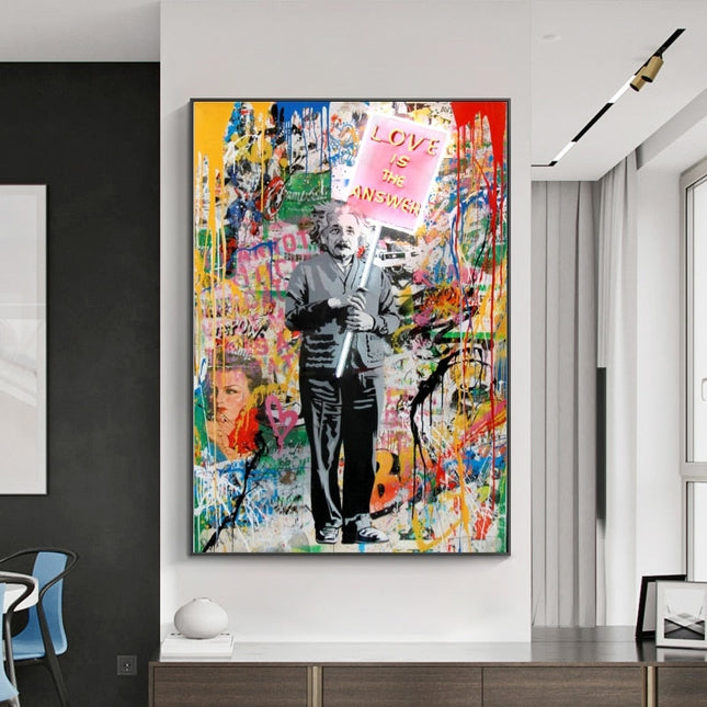ChandelierDecor - Banksy Abstract Portrait Canvas Art Prints for Home Decor