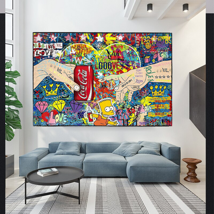 ChandelierDecor - Banksy All we need is Love Canvas Wall Art
