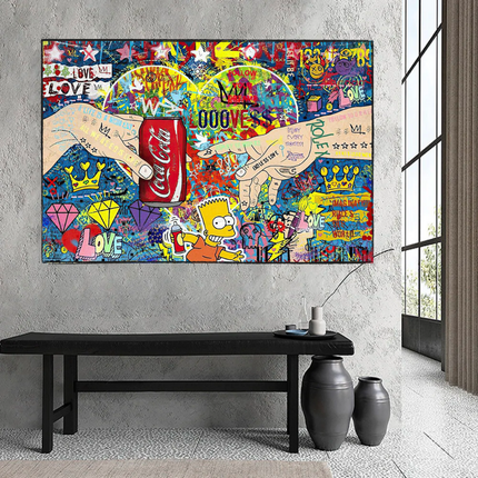 ChandelierDecor - Banksy All we need is Love Canvas Wall Art