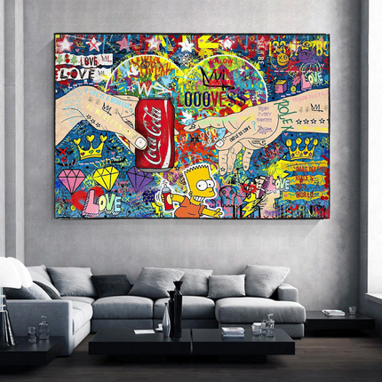 ChandelierDecor - Banksy All we need is Love Canvas Wall Art