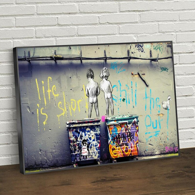 ChandelierDecor - Banksy Art Life Is Short Canvas Wall Art