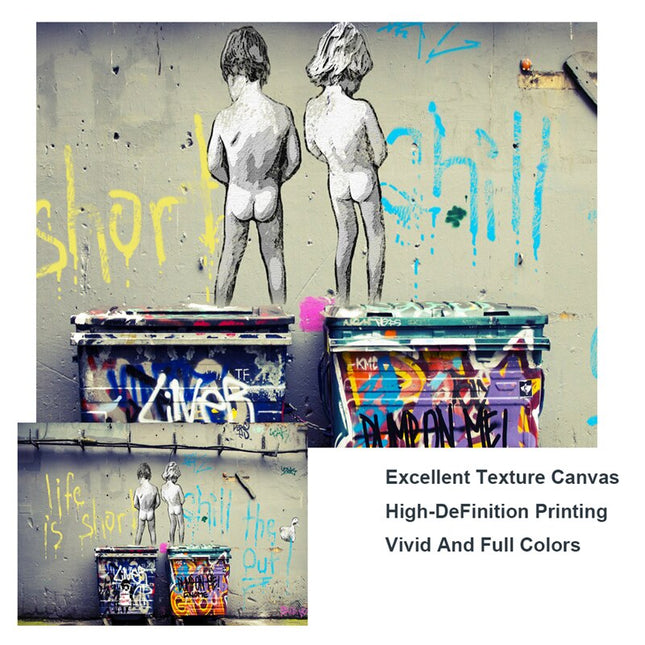 ChandelierDecor - Banksy Art Life Is Short Canvas Wall Art