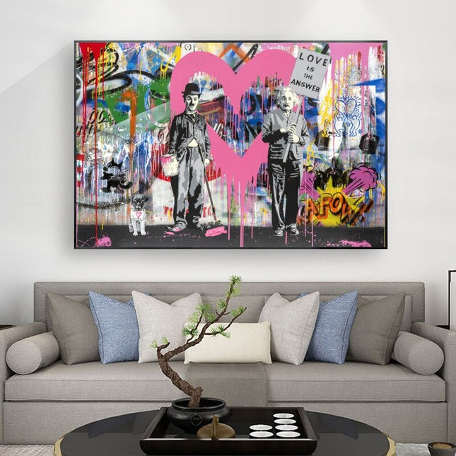 ChandelierDecor - Banksy Artwork Love Is Answer Canvas Wall Art