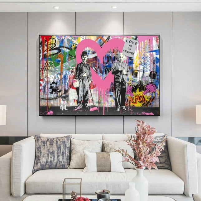 ChandelierDecor - Banksy Artwork Love Is Answer Canvas Wall Art