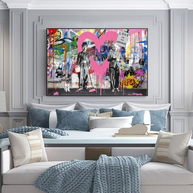 ChandelierDecor - Banksy Artwork Love Is Answer Canvas Wall Art