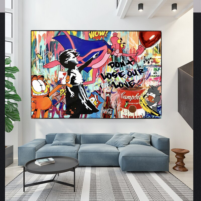 ChandelierDecor - Banksy Don't Loose your Love Canvas Wall Art