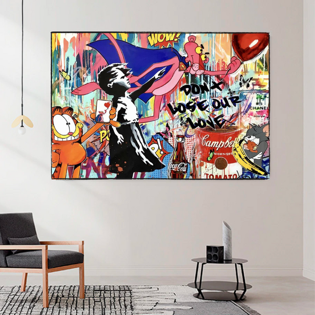 ChandelierDecor - Banksy Don't Loose your Love Canvas Wall Art