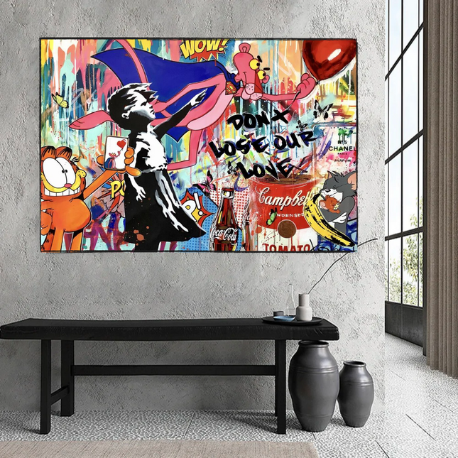 ChandelierDecor - Banksy Don't Loose your Love Canvas Wall Art