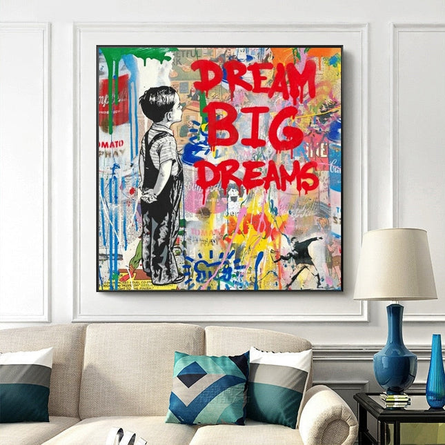ChandelierDecor - Banksy Dream Big Canvas Wall Art