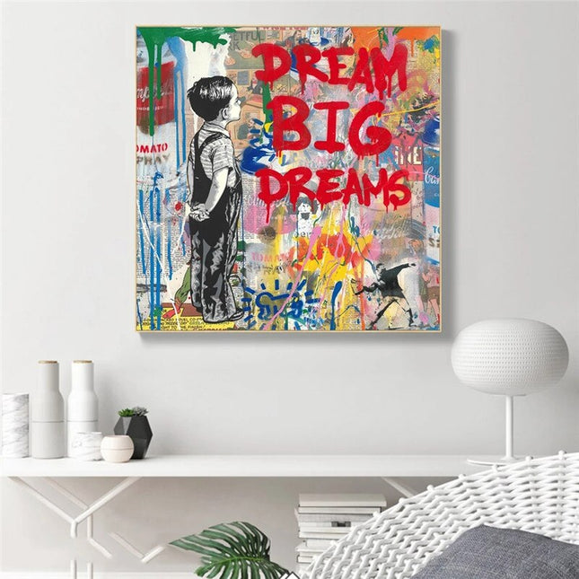 ChandelierDecor - Banksy Dream Big Canvas Wall Art